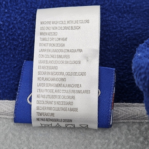 Vintage Reebok Light Gray and Blue New York Giants 1/4 Zip Pullover Men's Large - Picture 8 of 16